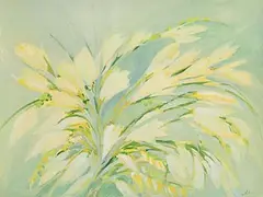 Mary Lohan, White Lily, oil on paper