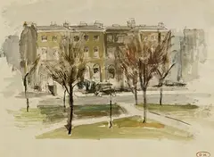 Derek Hill, Wilton Place, Dublin, watercolour on paper