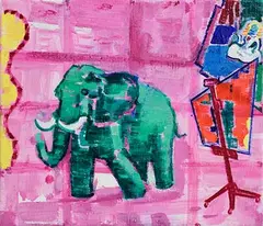 Michael Cullen, Studio Elephant, 2004, oil on linen