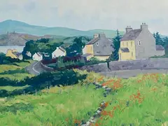 Brett McEntaggart, Houses at Crookhaven, West Cork, oil on board