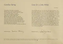 Seamus Heaney, Castalian Spring' and 'Loose for a Little While', broadsheet - from an edition of 150 copies