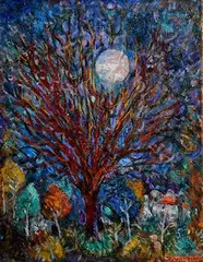 David Clarke, The Spring Moon and the Little Tree, 2001, oil on canvas