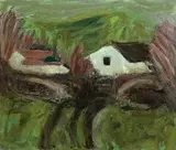 Nancy Wynne-Jones, Winter Farm, 1990, acrylic on canvas