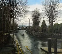 Eugene Conway, Traffic Lights, Athy, oil on linen