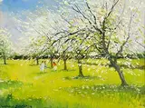 Apple Blossom Time by Norman J. McCaig, oil on canvas board, sold Aug 2023