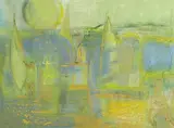 Anita Shelbourne, Coastal Landscape, mixed media on paper