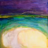 Cathy Addis, Turquoise Strands, oil and acrylic on canvas