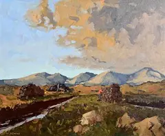 Anthony McCarthy, Saving Turf in Connemara, oil on canvas board