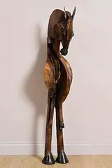 Laurent Mellet, Horse and Knight at the Circus, copper and bronze