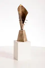 Lisa Denton, Going Back To My Roots, 2000, bronze on wooden base