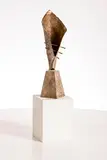 Lisa Denton, Going Back To My Roots, 2000, bronze on wooden base