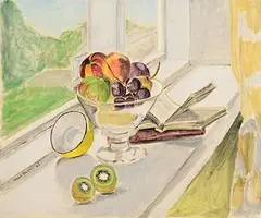 Mella Boland, Window Sill, 1985, acrylic on canvas