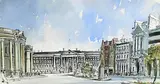 Pete Hogan, Trinity College, Dublin, watercolour on paper