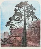 Jennifer Lane, Phoenix Tree, woodcut - number 3 from an edition of 5