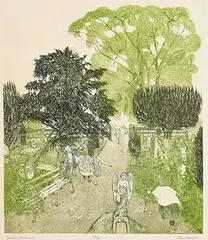 Allan Lumsden, Sunday Morning, etching - number 33 from an edition of 75