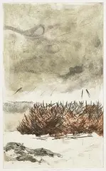 McLoughlin, Rust Trees under Gathering Clouds, etching - number 2 from an edition of 20