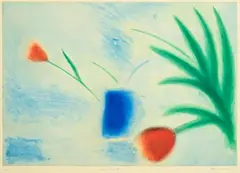 Blue Vase II by Sophie Aghajanian, etching - number 11 from an edition of 30, sold Aug 2023