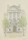 Kieran Doyle O'Brien, Ulster Bank, College Green, 1992, watercolour on paper