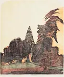 Jennifer Lane, Red Wood, woodcut - number 3 from an edition of 15