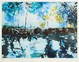 James  Allen, Blue Landscape, etching - number 32 from an edition of 35