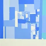 Abstract Blue and Green by 20th Century Irish School, acrylic on canvas, sold Aug 2023