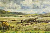 Peat Stacks, Connemara by 20th Century Irish School, oil on canvas, sold Aug 2023
