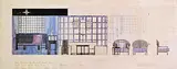 20th Century Scottish School, Design for the Restroom, Willow Tea Rooms, Glasgow, print