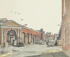 James Horan Irish, Smithfield Fruit Market, print - number 28 from an edition of 100