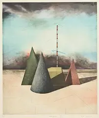 M.A. Godwin, Elements II, colour etching - artist's proof
