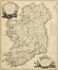 Alex Taylor, Travellers Map of Ireland, hand-coloured engraving