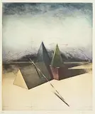 M.A. Godwin, Elements I, coloured etching - artist's proof
