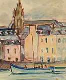 Nano Reid, Sailing on the Boyne, watercolour on paper