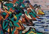 Evie Hone, Seascape, gouache on card