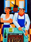 Graham Knuttel, Bar-B-Que, oil on canvas