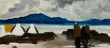 Shawlies Returning Home by Markey Robinson, gouache on card, sold Jul 2023