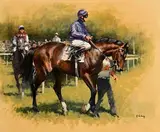 Peter Curling, July Course Study, Newmarket, oil on canvas