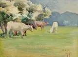 Mildred Anne Butler, Cattle in a Meadow Under Apple Blossom