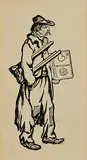 Jack Butler Yeats, Crown and Anchorman, pen and ink on paper