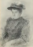 Seated Young Lady by John Butler Yeats, pencil on paper, sold Jul 2023