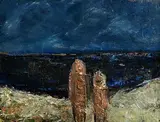Daniel O'Neill, Figures in Landscape, oil on board