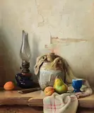 Robert Chailloux French, Still Life - Egg Cup, Peaches and Pear