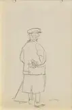 Jack Butler Yeats, The Golfer, pencil on paper