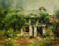 Little Tumbledown by Mark O'Neill, 2001, oil on board, sold Jul 2023