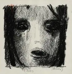 Cailin by John Shinnors, charcoal on paper, sold Jul 2023