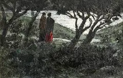 Ciaran Clear, Moonlight, Connemara, oil on board