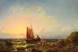 Pieter Cornelis Dommerson, Hauling in the Catch, 1858, oil on canvas