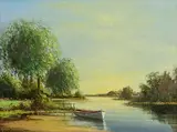 On The Barron River by Norman J. McCaig, oil on board, offered Jul 2023