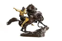 August Kiss, Amazon Warrior and Panther, bronze