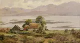Alexander Williams, A Mountain Farm, Kenmare Bay, oil on board