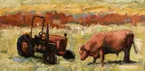 Christine Thery, A Bull and a Beast of Burden, oil on canvas